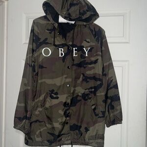 Obey lightweight fleece line camo jacket oversized XS-M